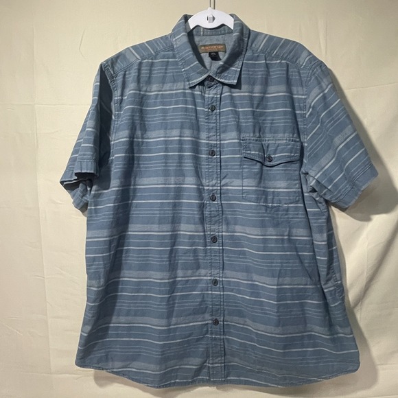 Northwest Territory Other - Northwest Territory Blue Horizontal Striped Button Down Short Sleeve Mens XLarge
